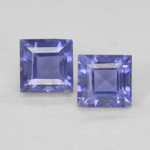 0.23ctw Naturel Pourpre bleuté foncé iolite, Carré, VS