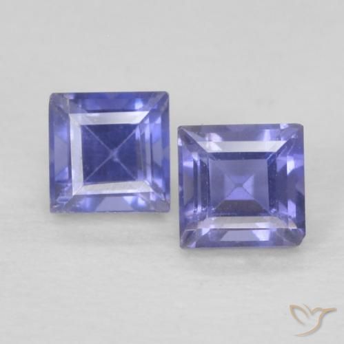 0.22ctw Naturel Violet foncé iolite, Carré, VS