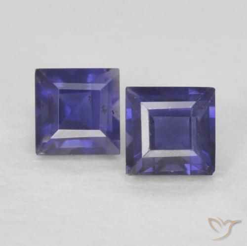 0.20ctw Naturel Violet foncé iolite, Carré, VS