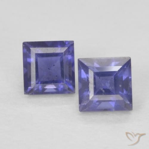 0.22ctw Naturel Pourpre bleuté foncé iolite, Carré, VS