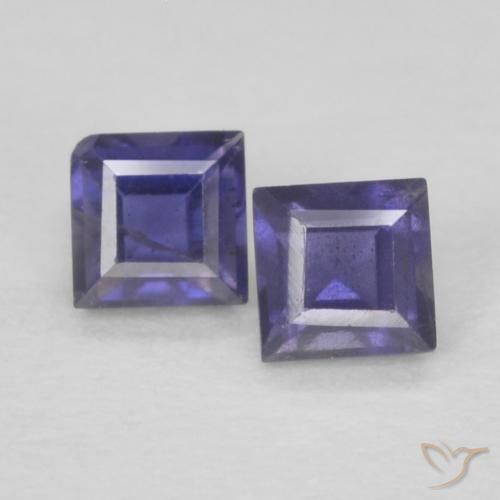 0.15ctw Naturel Violet foncé iolite, Carré, VS