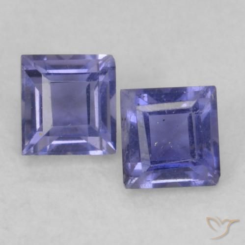 0.22ctw Naturel Pourpre bleuté foncé iolite, Carré, VS