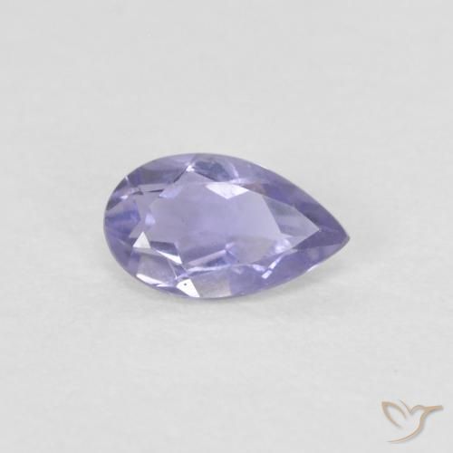 Iolite Violet Rosâtre naturelle En forme de poire, 0.15 ct, VVS