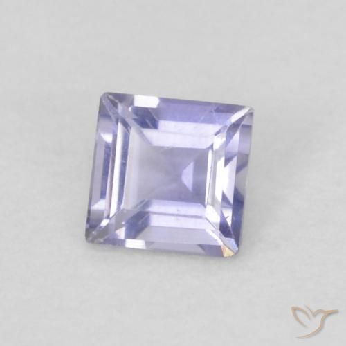 Iolite Medium Light-Violet naturelle Carré, 0.12 ct, VVS