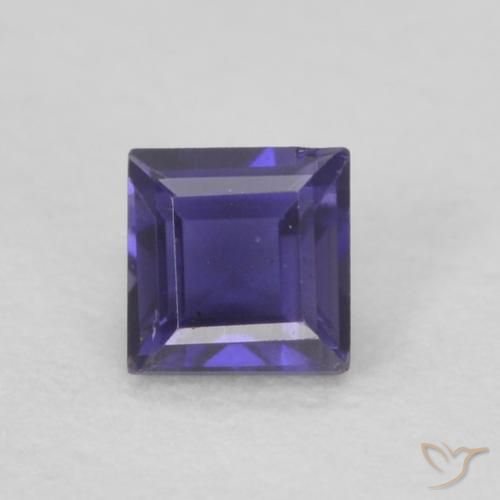 0.14ct Naturel Violet foncé Iolite, Carré, VVS