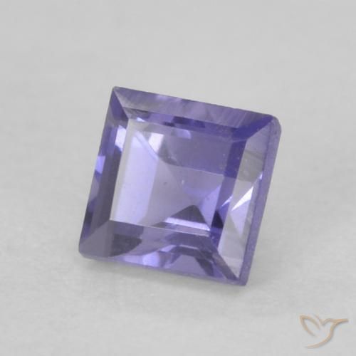 Iolite Pourpre bleuté foncé naturelle Carré, 0.20 ct, VVS