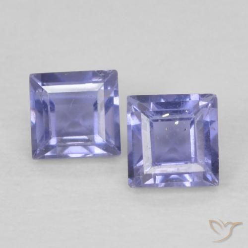 0.20ctw Naturel Bleu argenté iolite, Carré, VS