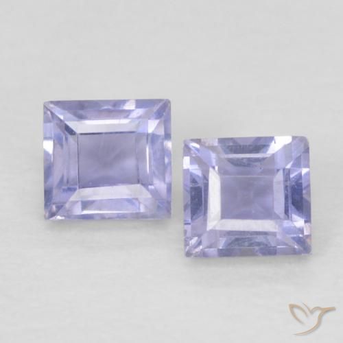 0.19ctw Naturel Violet Bleu iolite, Carré, VS