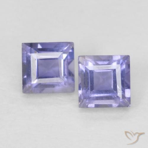 0.19ctw Naturel Bleu argenté iolite, Carré, VS