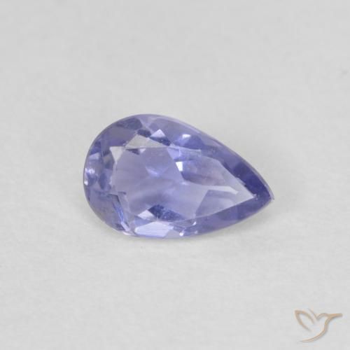 Iolite Medium Light-Violet naturelle En forme de poire, 0.17 ct, VVS