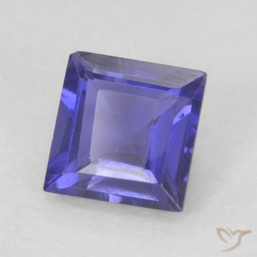 Iolite Pourpre bleuté foncé naturelle Carré, 0.21 ct, VVS