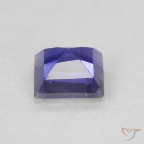 Iolite Pourpre bleuté foncé naturelle Carré, 0.12 ct, VVS
