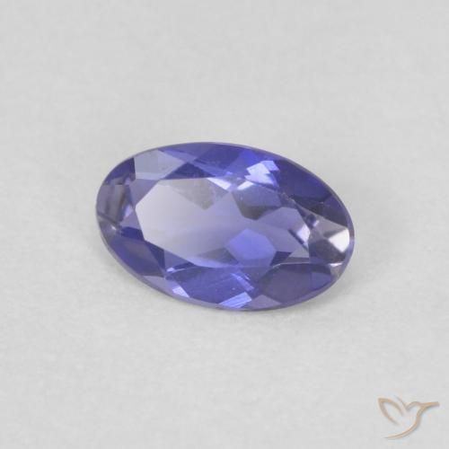 Iolite Pourpre bleuté foncé naturelle ovale, 0.14 ct, VVS