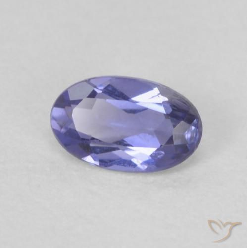 Iolite Pourpre bleuté foncé naturelle ovale, 0.16 ct, VVS