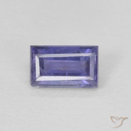 0.28ct Naturel Pourpre bleuté foncé iolite, Baquette, VS-SI