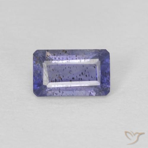 Iolite violet naturelle taille émeraude, 0,25 ct, VS-SI