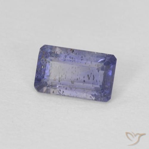 Iolite violet naturelle taille émeraude, 0,25 ct, VS-SI