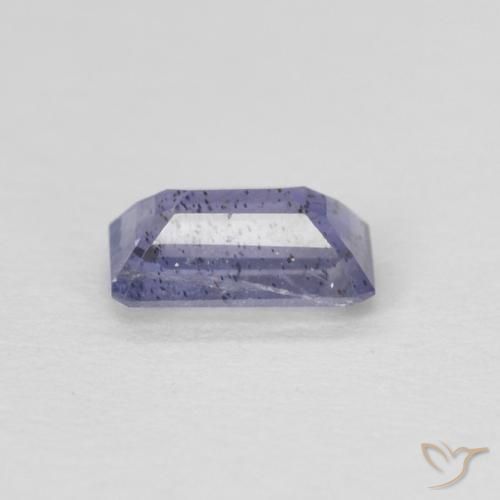 Iolite violet naturelle taille émeraude, 0,25 ct, VS-SI