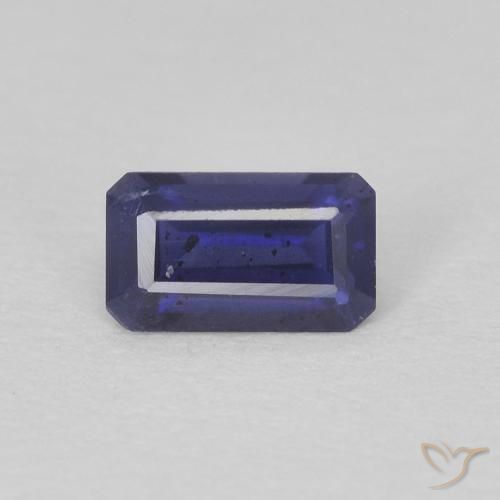 Iolite Bleu foncé naturelle Taille émeraude, 0.28 ct, VS