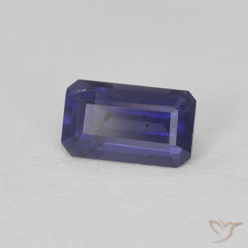 Iolite Bleu foncé naturelle Taille émeraude, 0.28 ct, VS