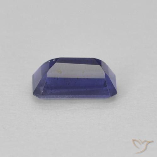 Iolite Bleu foncé naturelle Taille émeraude, 0.28 ct, VS