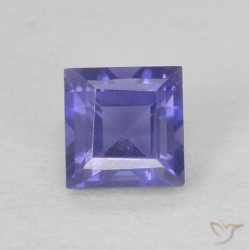 0.15ct Naturel Bleu foncé iolite, Carré, VS