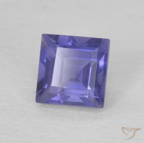 Iolite Bleu foncé naturelle Carré, 0.15 ct, VS