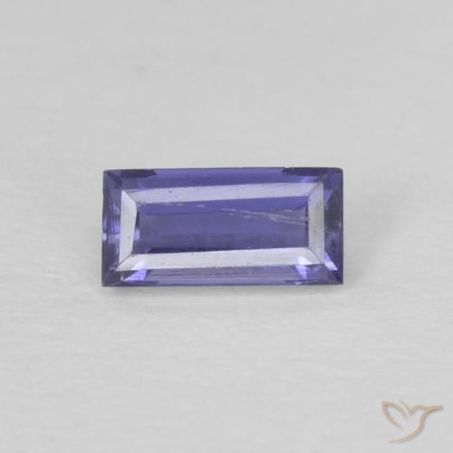 0.19ct Naturel Bleu argenté iolite, Baquette, VS