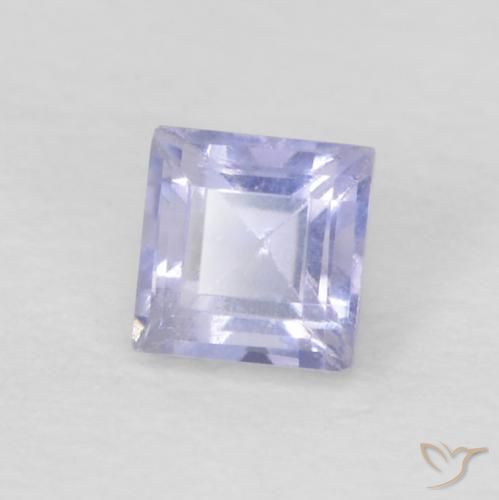 Iolite Violet très clair naturelle Carré, 0.15 ct, VVS-VS