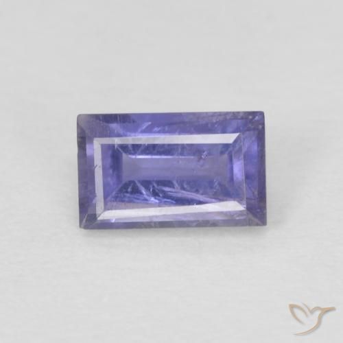 iolite Violet foncé naturelle Baquette, 0.29 ct, VS-SI