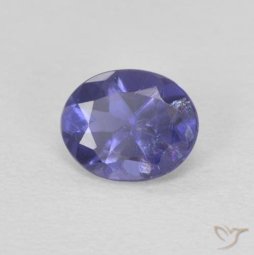 Iolite Violet foncé naturelle ovale, 0.30 ct, VS-SI