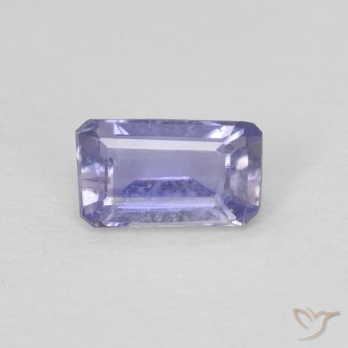 0.21ct Naturel Bleu argenté Iolite, Taille émeraude, VS