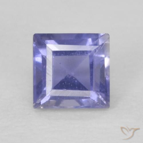 0.14ct Naturel Bleu argenté iolite, Carré, VS