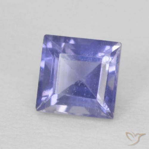 Iolite Bleu argenté naturelle Carré, 0.14 ct, VS