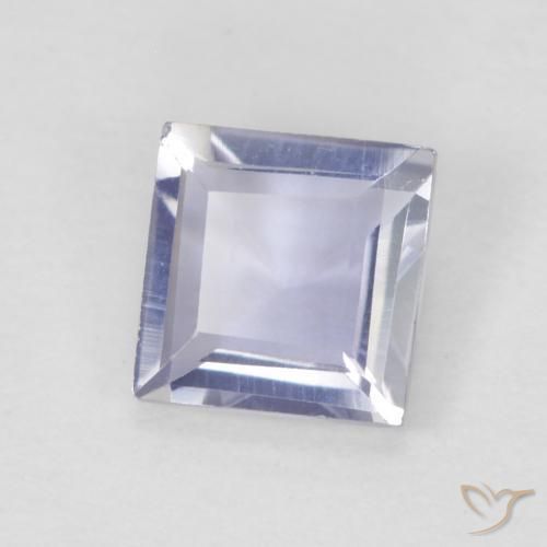 Iolite Medium Light-Violet naturelle Carré, 0.28 ct, VVS