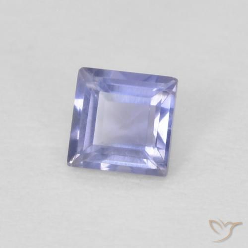 Iolite Medium Light-Violet naturelle Carré, 0.12 ct, VVS