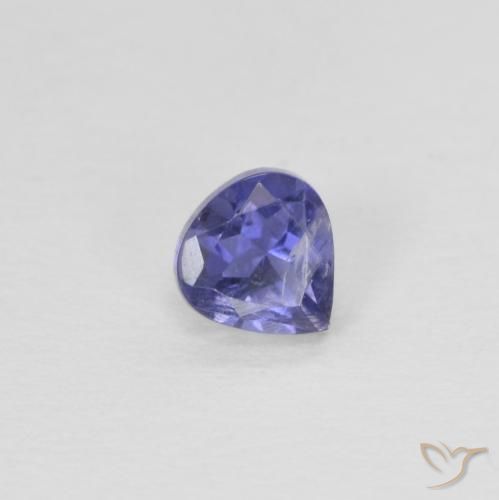 Iolite Pourpre bleuté foncé naturelle En forme de poire, 0.27 ct, VS