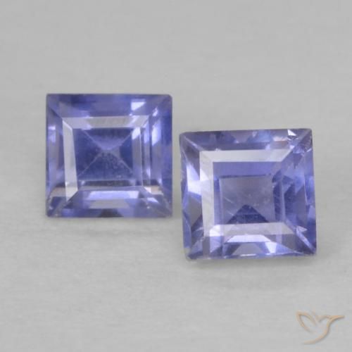 0.22ctw Naturel Pourpre bleuté foncé iolite, Carré, VVS-VS