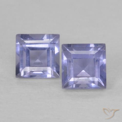 0.21ctw Naturel Pourpre bleuté foncé iolite, Carré, VS