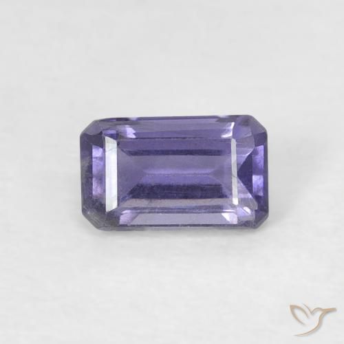 0.29ct Naturel Bleu argenté iolite, Taille émeraude, VS