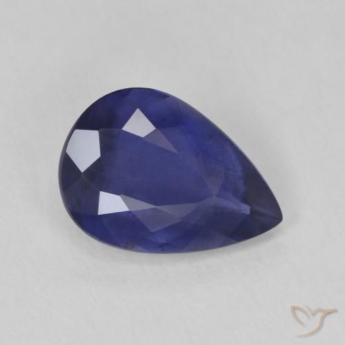 Iolite Bleu foncé naturelle En forme de poire, 1.81 ct, VS