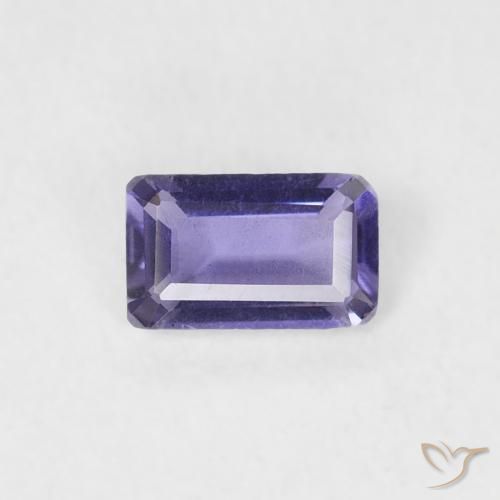 0.21ct Naturel Violet foncé Iolite, Taille émeraude, SI
