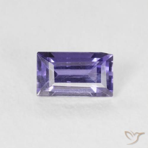 0.24ct Naturel Violet foncé iolite, Baquette, VS-SI