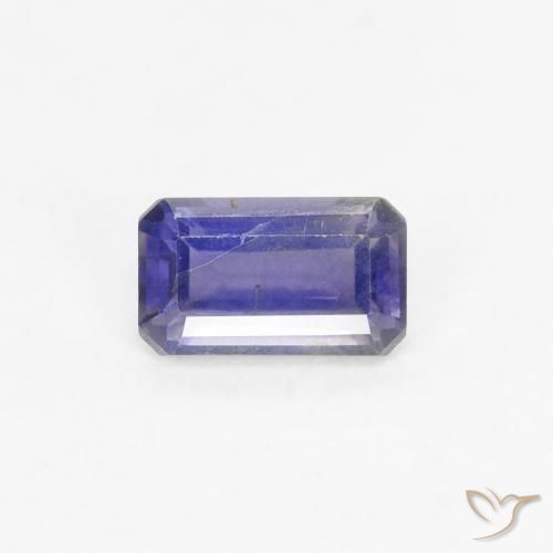 0.27ct Naturel Violet foncé iolite, Taille émeraude, VS