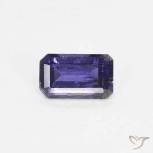 0.29ct Naturel Violet foncé iolite, Taille émeraude, VS-SI