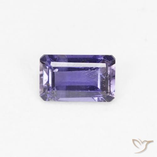 0.26ct Naturel Violet foncé iolite, Taille émeraude, VS-SI