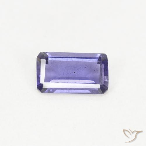 0.21ct Naturel Pourpre bleuté foncé iolite, Taille émeraude, VS-SI