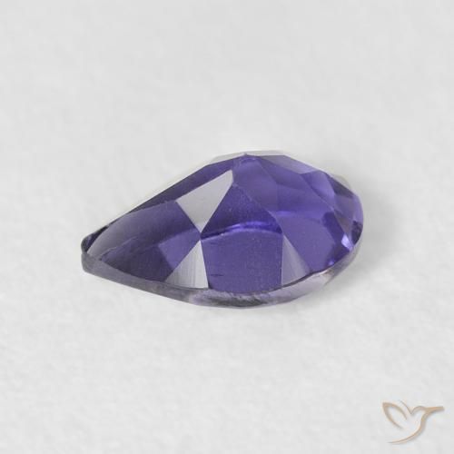 Iolite Violet aubergine naturelle En forme de poire, 0.35 ct, VS