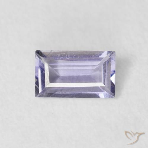 0.18ct Naturel Violet rosâtre très clair iolite, Baquette, VS-SI