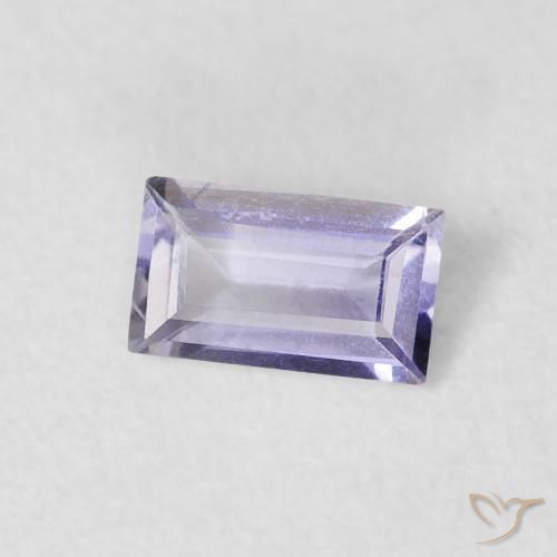 Iolite Violet rosâtre très clair naturelle Baquette, 0.18 ct, VS-SI